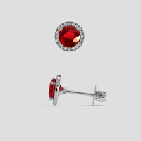 <span>1.10</span> <span class="tooltip-light">Ct.Tw.<span class="tooltiptext">Total Carat Weight</span></span> Ruby Earrings, 14K White Gold 2