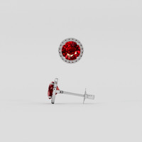 <span>1.22</span>&nbsp;<span class="tooltip-light">Ct.Tw.<span class="tooltiptext">Total Carat Weight</span></span> Ruby Earrings, 14K White Gold 2