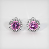 <span>0.61</span>&nbsp;<span class="tooltip-light">Ct.Tw.<span class="tooltiptext">Total Carat Weight</span></span> Sapphire Earrings, 14K White Gold 1