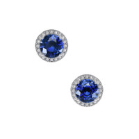 <span>1.24</span> <span class="tooltip-light">Ct.Tw.<span class="tooltiptext">Total Carat Weight</span></span> Blue Sapphire Earrings, 18K White Gold 1