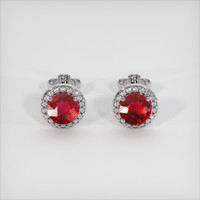 1.18 Ct.Tw. Ruby Earrings, 18K White Gold 1