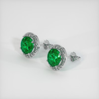 3.20 Ct.Tw. Emerald Earrings, 18K White Gold 2