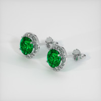 <span>1.03</span>&nbsp;<span class="tooltip-light">Ct.Tw.<span class="tooltiptext">Total Carat Weight</span></span> Emerald Earrings, 18K White Gold 2