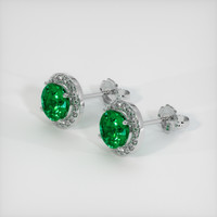 1.29 Ct.Tw. Emerald Earrings, 18K White Gold 2