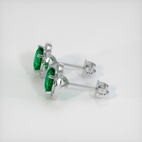 1.29 Ct.Tw. Emerald Earrings, 18K White Gold 3
