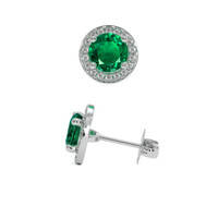 1.22 Ct.Tw. Emerald Earrings, 18K White Gold 2