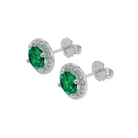 1.22 Ct.Tw. Emerald Earrings, 18K White Gold 3