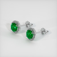 <span>0.60</span>&nbsp;<span class="tooltip-light">Ct.Tw.<span class="tooltiptext">Total Carat Weight</span></span> Emerald Earrings, 18K White Gold 2