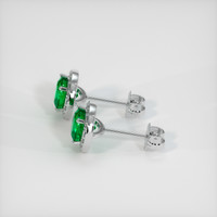 1.07 Ct.Tw. Emerald Earrings, 18K White Gold 3