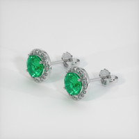 1.25 Ct.Tw. Emerald Earrings, 18K White Gold 2