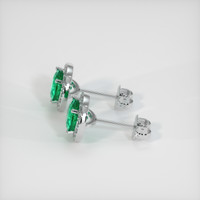 <span>0.64</span>&nbsp;<span class="tooltip-light">Ct.Tw.<span class="tooltiptext">Total Carat Weight</span></span> Emerald Earrings, 18K White Gold 3