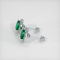 2.08 Ct.Tw. Emerald Earrings, 18K White Gold 3