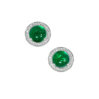 11.95 Ct.Tw. Emerald Earrings, 18K White Gold 1
