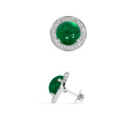 11.95 Ct.Tw. Emerald Earrings, 18K White Gold 2