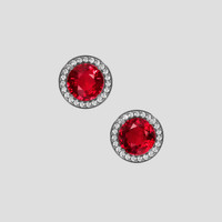 <span>1.56</span> <span class="tooltip-light">Ct.Tw.<span class="tooltiptext">Total Carat Weight</span></span> Ruby Earrings, 18K White Gold 1