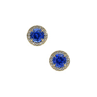 <span>1.68</span> <span class="tooltip-light">Ct.Tw.<span class="tooltiptext">Total Carat Weight</span></span> Blue Sapphire Earrings, 14K Yellow Gold 1