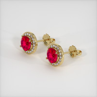 <span>1.24</span>&nbsp;<span class="tooltip-light">Ct.Tw.<span class="tooltiptext">Total Carat Weight</span></span> Ruby Earrings, 14K Yellow Gold 2