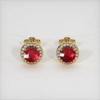 <span>0.61</span>&nbsp;<span class="tooltip-light">Ct.Tw.<span class="tooltiptext">Total Carat Weight</span></span> Ruby Earrings, 14K Yellow Gold 1