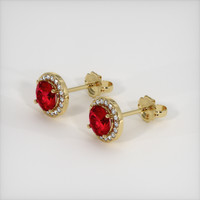 1.18 Ct.Tw. Ruby Earrings, 14K Yellow Gold 2