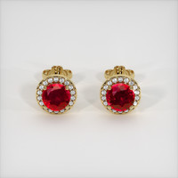 <span>0.62</span>&nbsp;<span class="tooltip-light">Ct.Tw.<span class="tooltiptext">Total Carat Weight</span></span> Ruby Earrings, 14K Yellow Gold 1