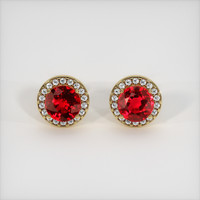 <span>1.20</span>&nbsp;<span class="tooltip-light">Ct.Tw.<span class="tooltiptext">Total Carat Weight</span></span> Ruby Earrings, 14K Yellow Gold 1