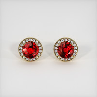 <span>1.50</span>&nbsp;<span class="tooltip-light">Ct.Tw.<span class="tooltiptext">Total Carat Weight</span></span> Ruby Earrings, 14K Yellow Gold 1