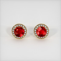 3.02 Ct.Tw. Ruby Earrings, 14K Yellow Gold 1