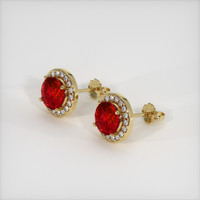 3.02 Ct.Tw. Ruby Earrings, 14K Yellow Gold 2