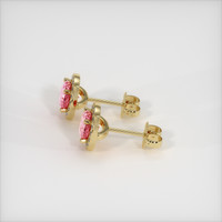 1.19 Ct.Tw. Pink Sapphire Earrings, 14K Yellow Gold 3