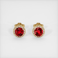Ruby Earrings 1.02 Ct.Tw.Total Carat Weight, 14K Yellow Gold Preview