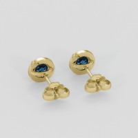 <span>0.69</span> <span class="tooltip-light">Ct.Tw.<span class="tooltiptext">Total Carat Weight</span></span> Greenish Blue Sapphire Earrings, 14K Yellow Gold 4