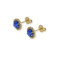 <span>1.68</span>&nbsp;<span class="tooltip-light">Ct.Tw.<span class="tooltiptext">Total Carat Weight</span></span> Blue Sapphire Earrings, 18K Yellow Gold 3