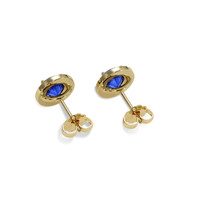 <span>1.68</span>&nbsp;<span class="tooltip-light">Ct.Tw.<span class="tooltiptext">Total Carat Weight</span></span> Blue Sapphire Earrings, 18K Yellow Gold 4