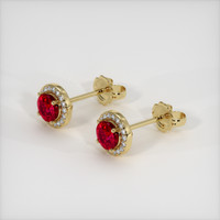 <span>0.44</span>&nbsp;<span class="tooltip-light">Ct.Tw.<span class="tooltiptext">Total Carat Weight</span></span> Ruby Earrings, 18K Yellow Gold 2