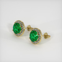 <span>1.63</span>&nbsp;<span class="tooltip-light">Ct.Tw.<span class="tooltiptext">Total Carat Weight</span></span> Emerald Earrings, 18K Yellow Gold 2