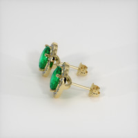 3.20 Ct.Tw. Emerald Earrings, 18K Yellow Gold 3