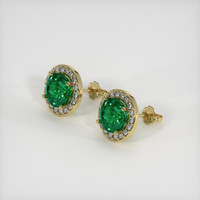 3.59 Ct.Tw. Emerald Earrings, 18K Yellow Gold 2