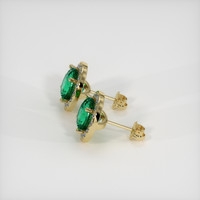 3.59 Ct.Tw. Emerald Earrings, 18K Yellow Gold 3