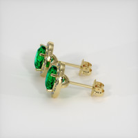 <span>1.03</span>&nbsp;<span class="tooltip-light">Ct.Tw.<span class="tooltiptext">Total Carat Weight</span></span> Emerald Earrings, 18K Yellow Gold 3