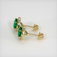 1.29 Ct.Tw. Emerald Earrings, 18K Yellow Gold 3