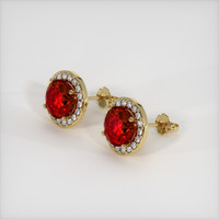 <span>1.49</span>&nbsp;<span class="tooltip-light">Ct.Tw.<span class="tooltiptext">Total Carat Weight</span></span> Ruby Earrings, 18K Yellow Gold 2