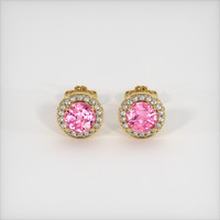 <span>1.19</span>&nbsp;<span class="tooltip-light">Ct.Tw.<span class="tooltiptext">Total Carat Weight</span></span> Sapphire Earrings, 18K Yellow Gold 1