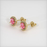 <span>1.19</span>&nbsp;<span class="tooltip-light">Ct.Tw.<span class="tooltiptext">Total Carat Weight</span></span> Sapphire Earrings, 18K Yellow Gold 2