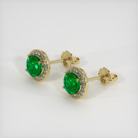 1.07 Ct.Tw. Emerald Earrings, 18K Yellow Gold 2