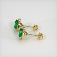 1.07 Ct.Tw. Emerald Earrings, 18K Yellow Gold 3