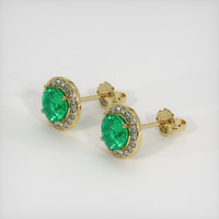 <span>0.64</span>&nbsp;<span class="tooltip-light">Ct.Tw.<span class="tooltiptext">Total Carat Weight</span></span> Emerald Earrings, 18K Yellow Gold 2