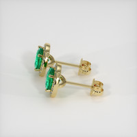 <span>0.64</span>&nbsp;<span class="tooltip-light">Ct.Tw.<span class="tooltiptext">Total Carat Weight</span></span> Emerald Earrings, 18K Yellow Gold 3