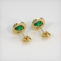 1.25 Ct.Tw. Emerald Earrings, 18K Yellow Gold 4