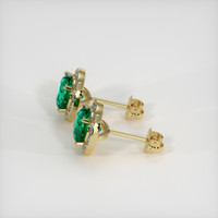 <span>1.04</span>&nbsp;<span class="tooltip-light">Ct.Tw.<span class="tooltiptext">Total Carat Weight</span></span> Emerald Earrings, 18K Yellow Gold 3