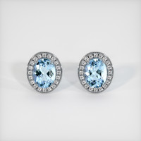2.95 Ct.Tw. Gemstone Earrings, Platinum 950 1
